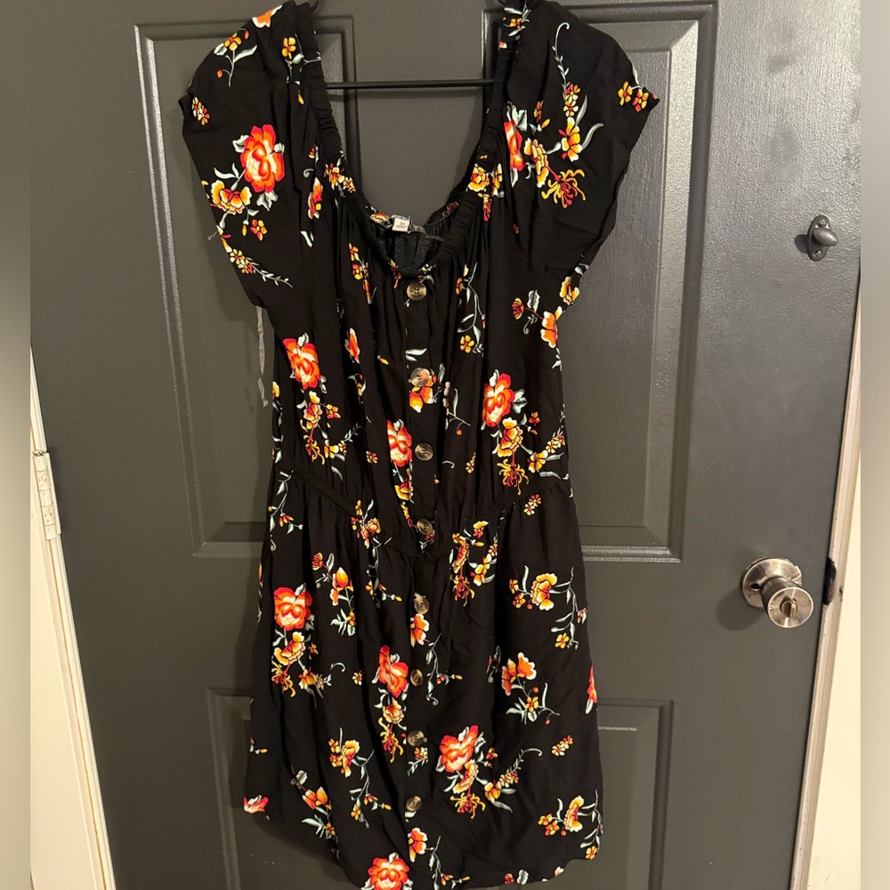 J for Justify: Black Floral Dres: 3X